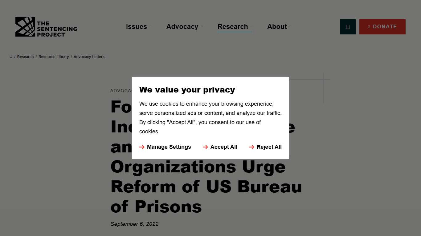Formerly Incarcerated People and Advocacy Organizations Urge Reform of US Bureau of Prisons – The Sentencing Project